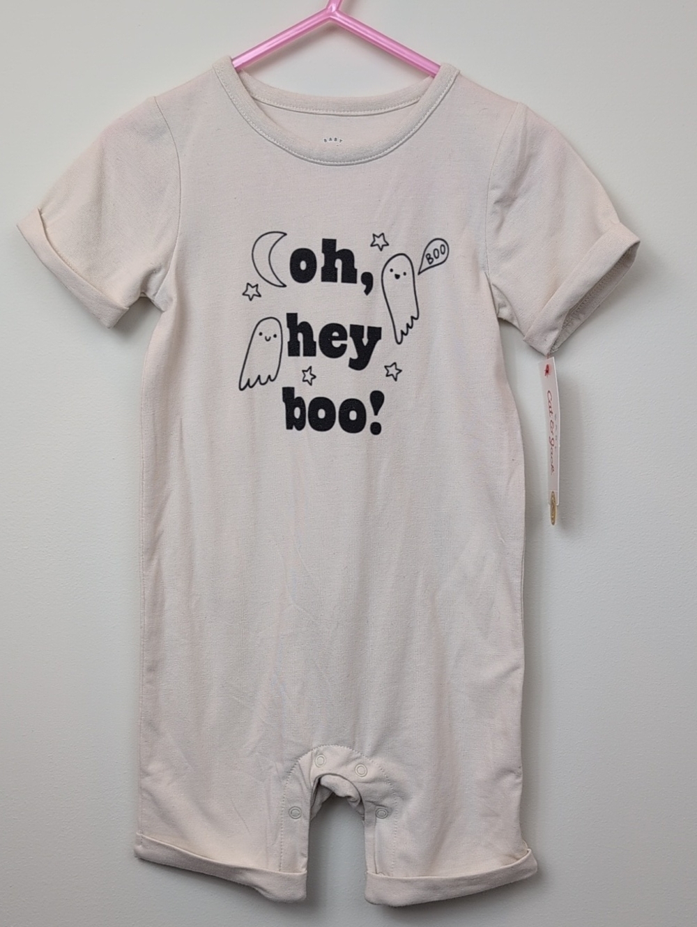 Cat & Jack "Oh, Hey Boo!" Shortie Romper 18M